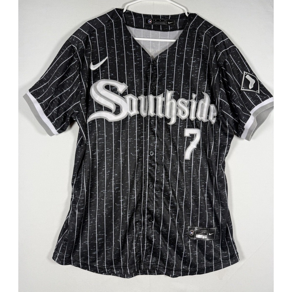 Nike Chicago White Sox Jersey Mens Medium Southside Black Baseball Tim Anderson